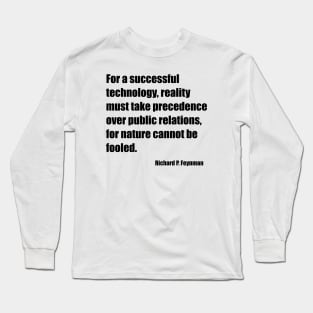 Feynman Successful Technology Black Long Sleeve T-Shirt